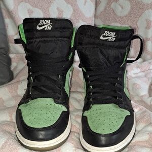 Nike Black and Green High-Top Sneakers